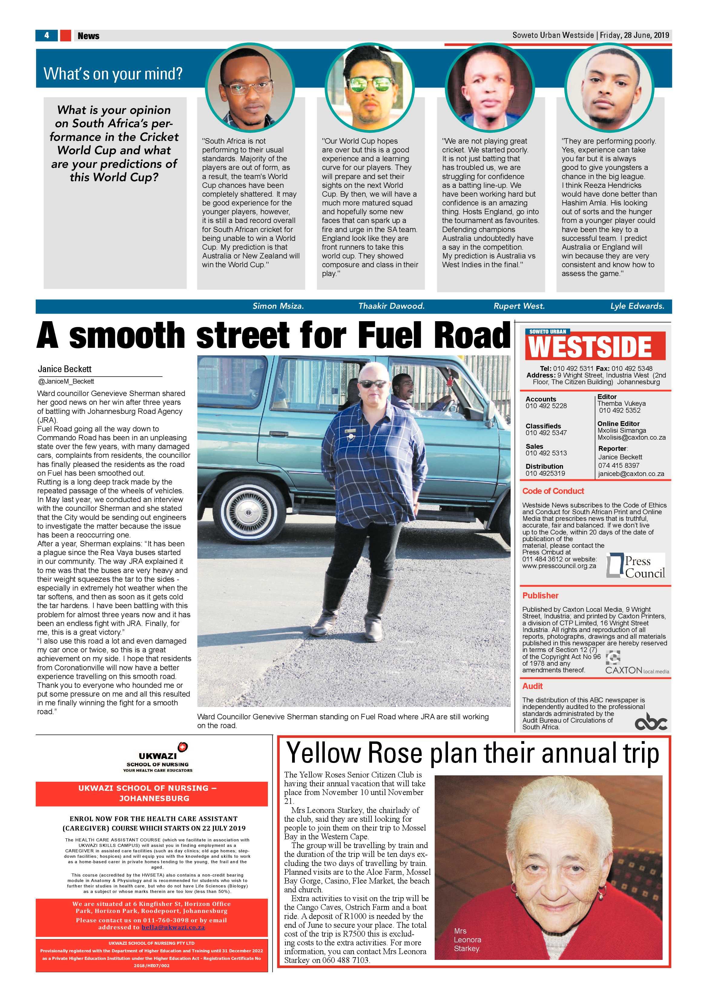 Westside News – June 28, 2019 page 4