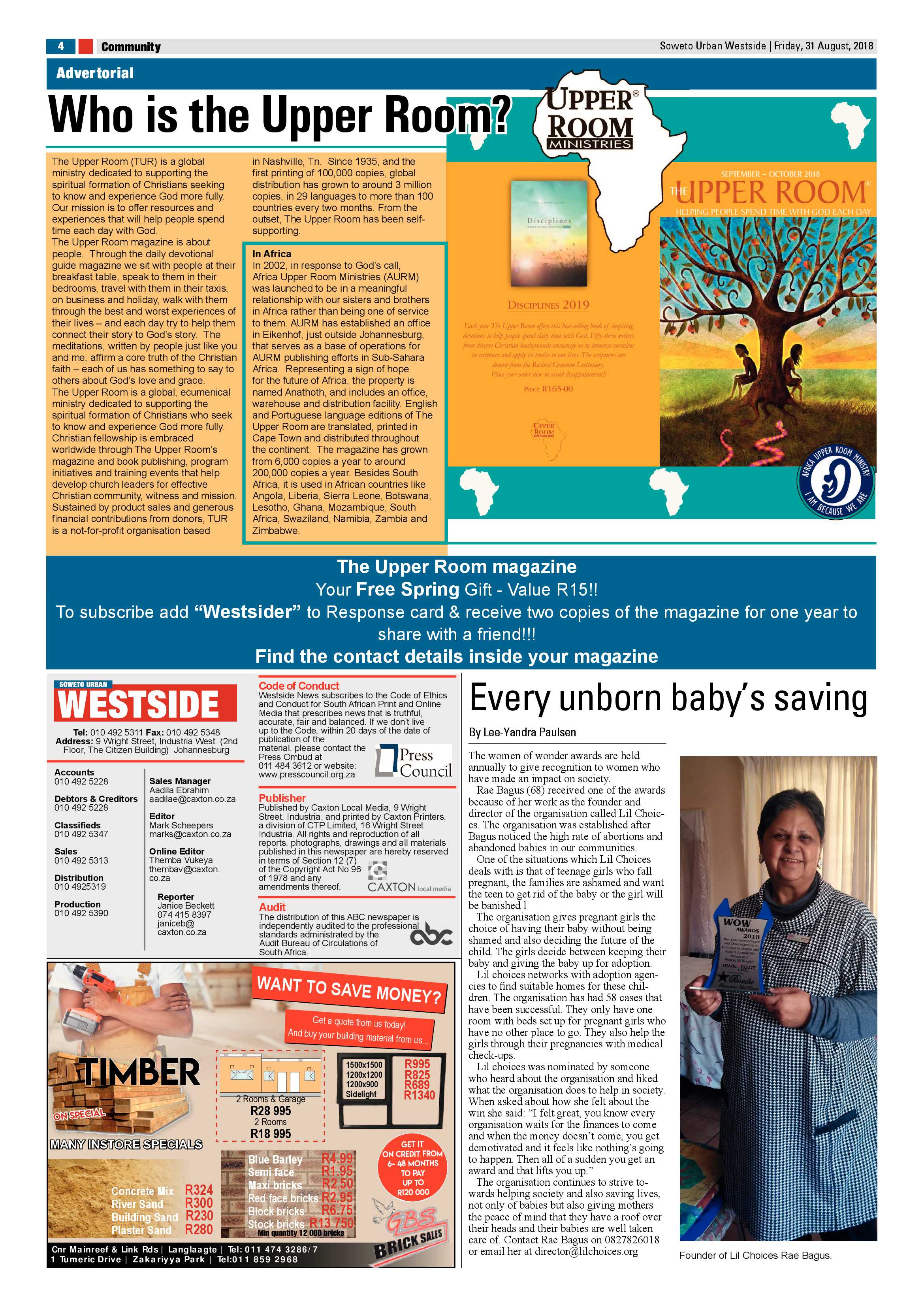 Westside – August 31, 2018 issue page 4