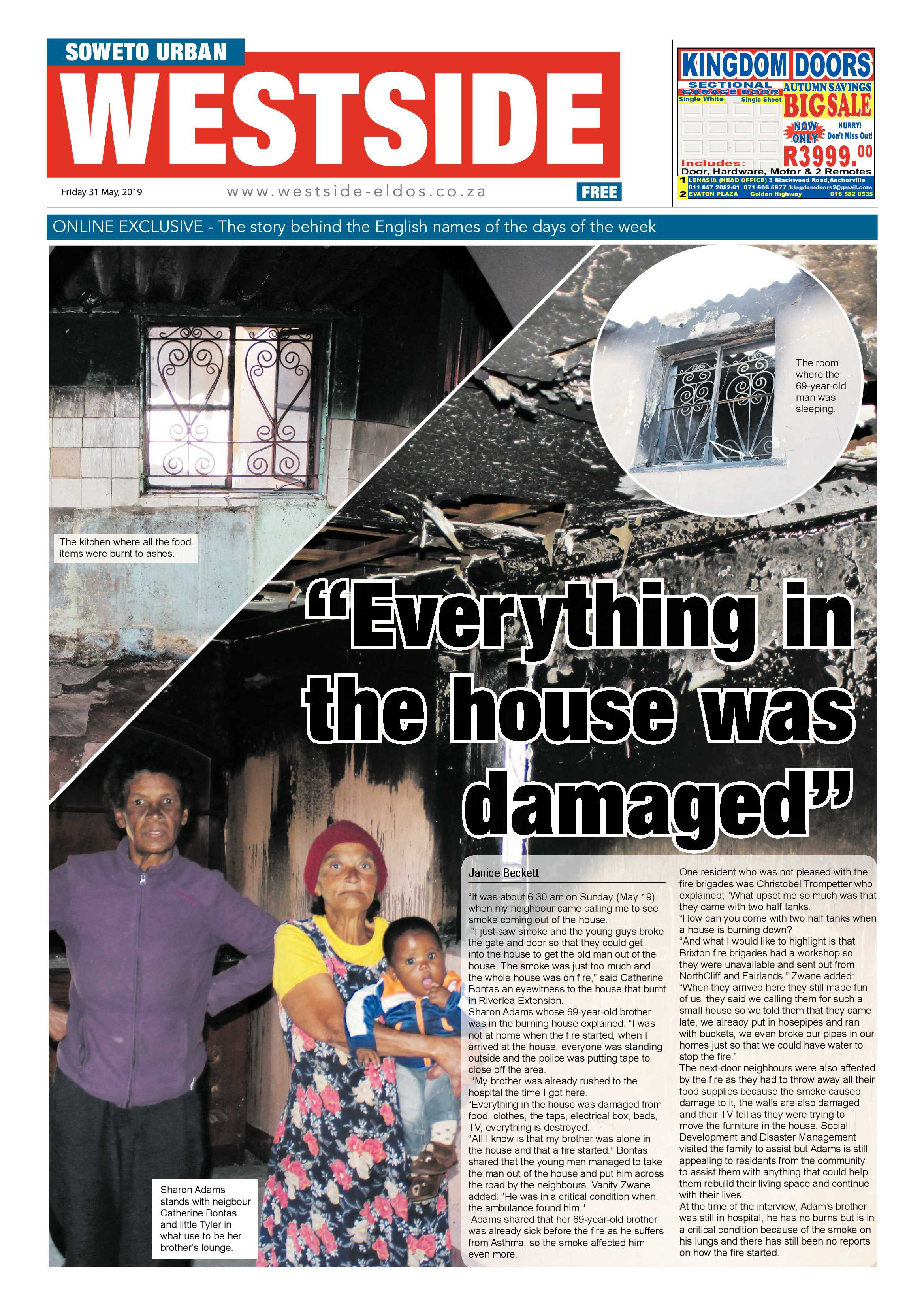 Westside News – May 31, 2019 page 1