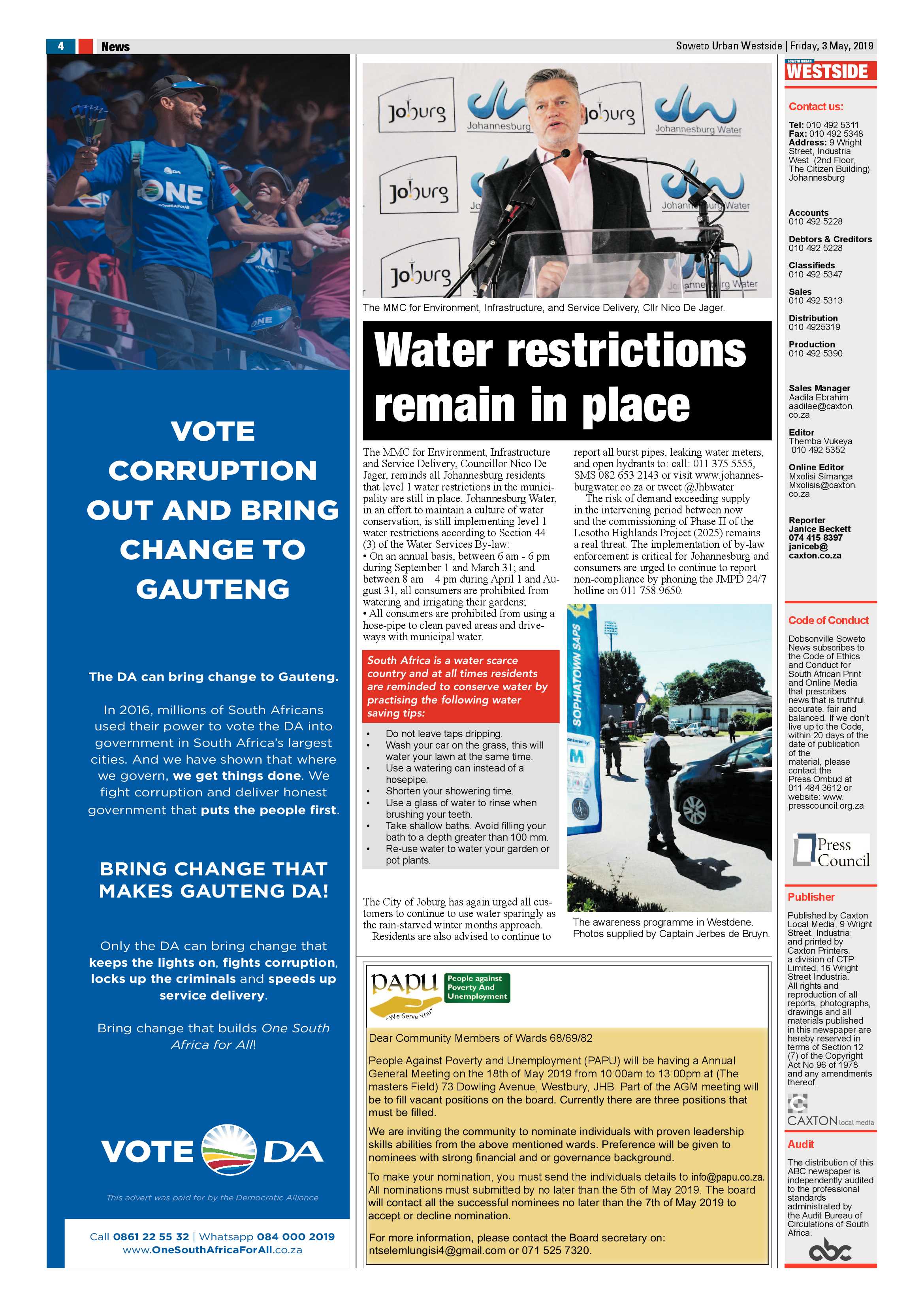 Westside News – May 03, 2019 page 4