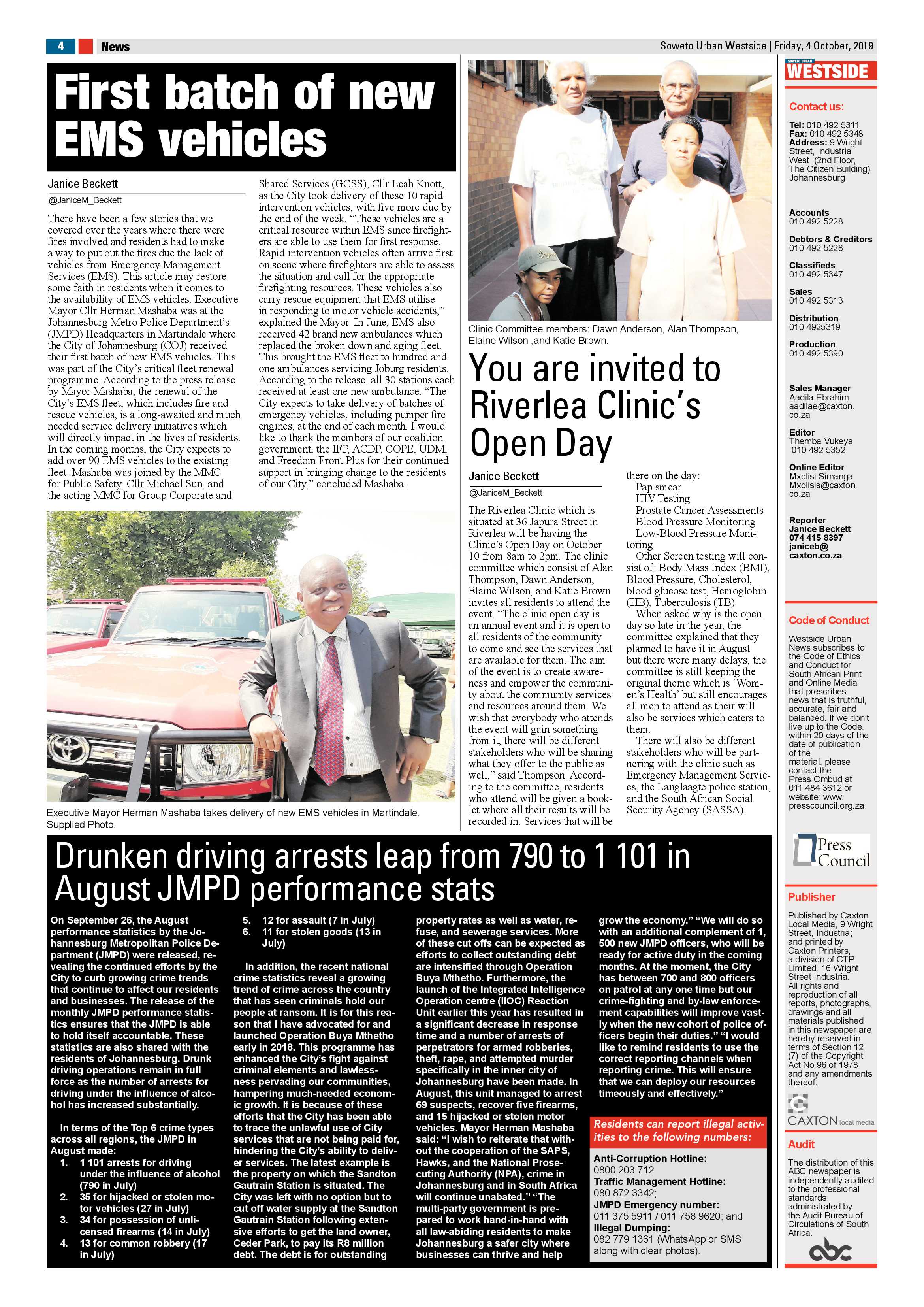 Westside News – October 4, 2019 page 4
