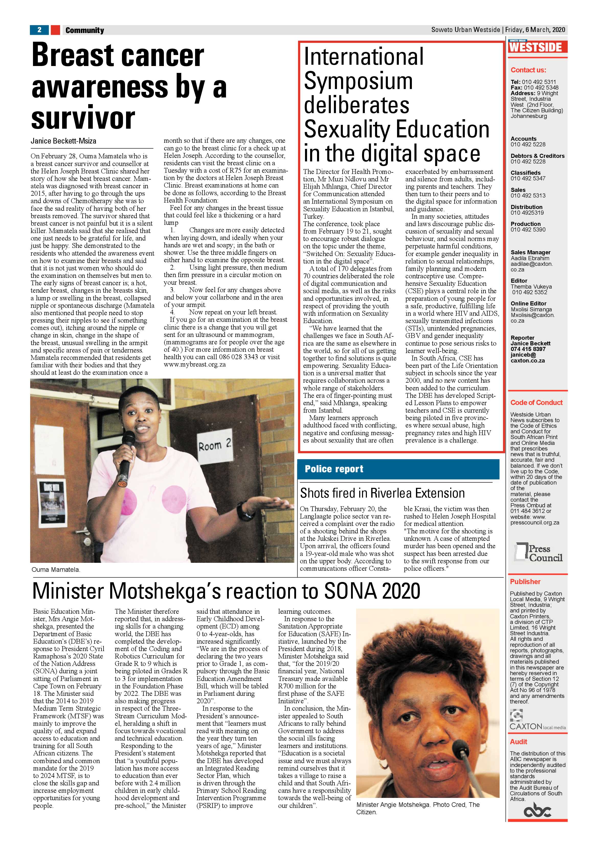 Westside March 6 , 2020 page 2