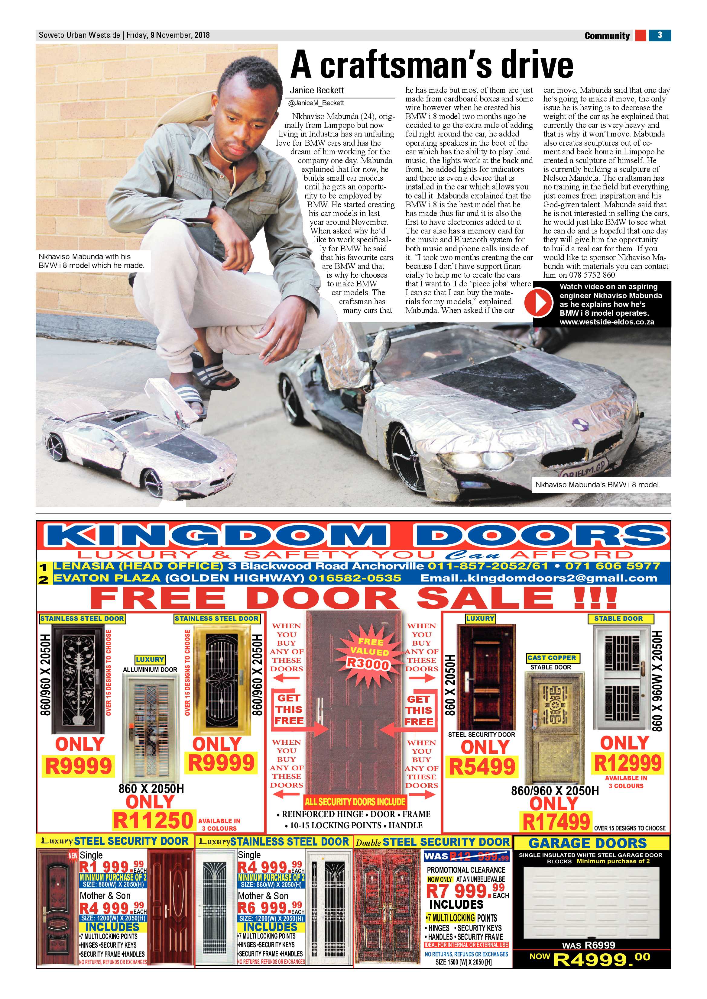 Westside – November 9, 2018 issue page 3