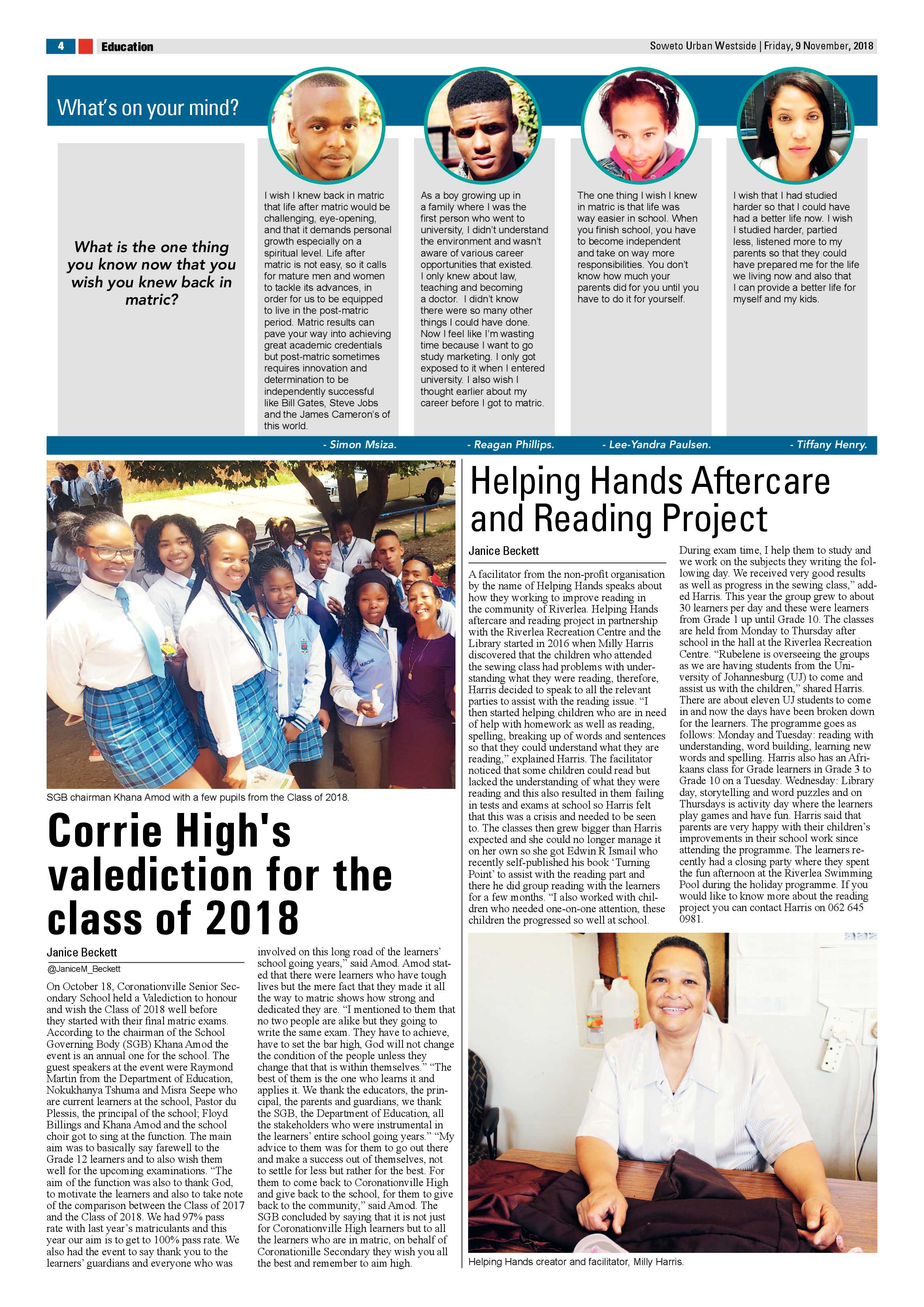 Westside – November 9, 2018 issue page 4
