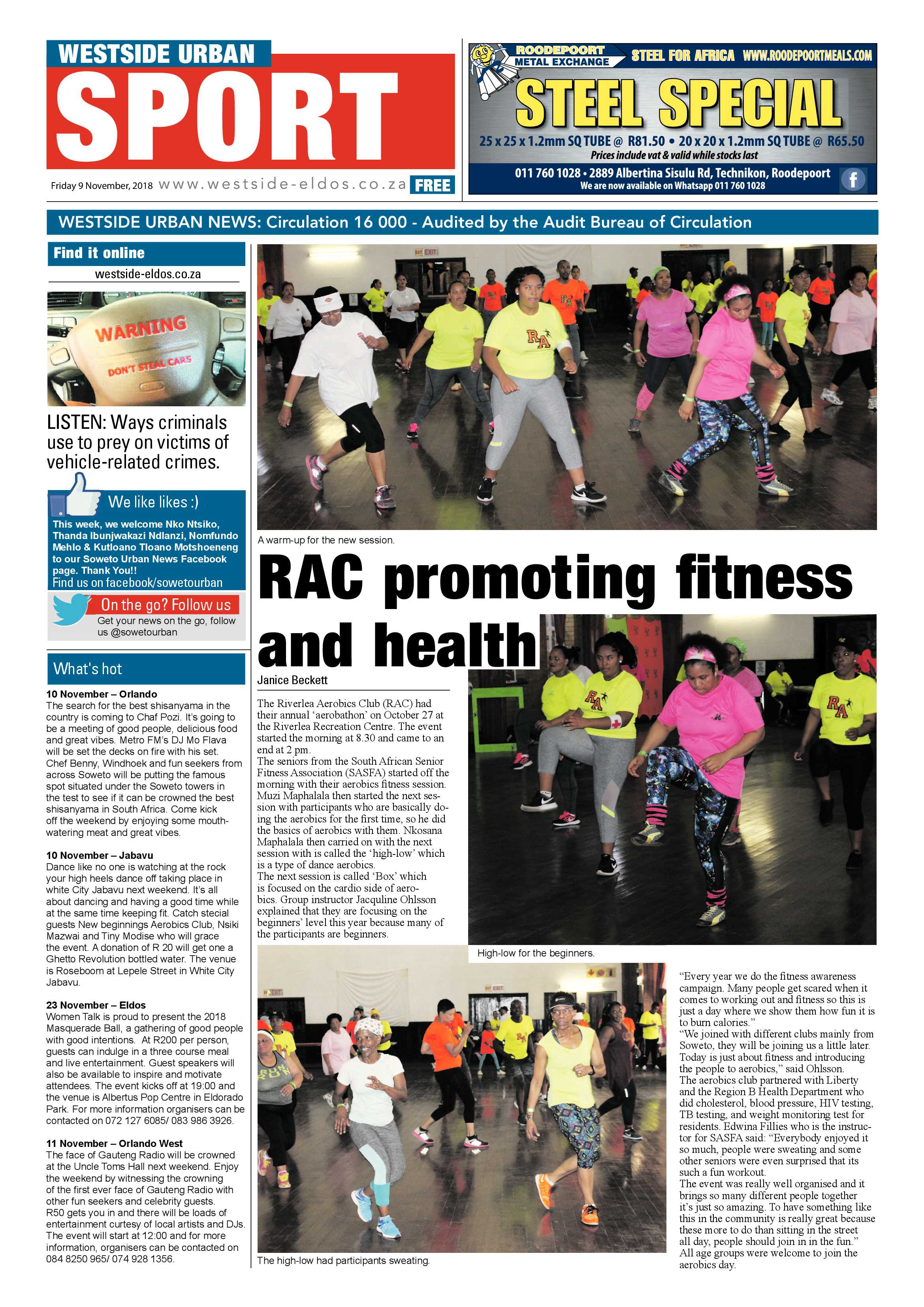 Westside – November 9, 2018 issue page 8