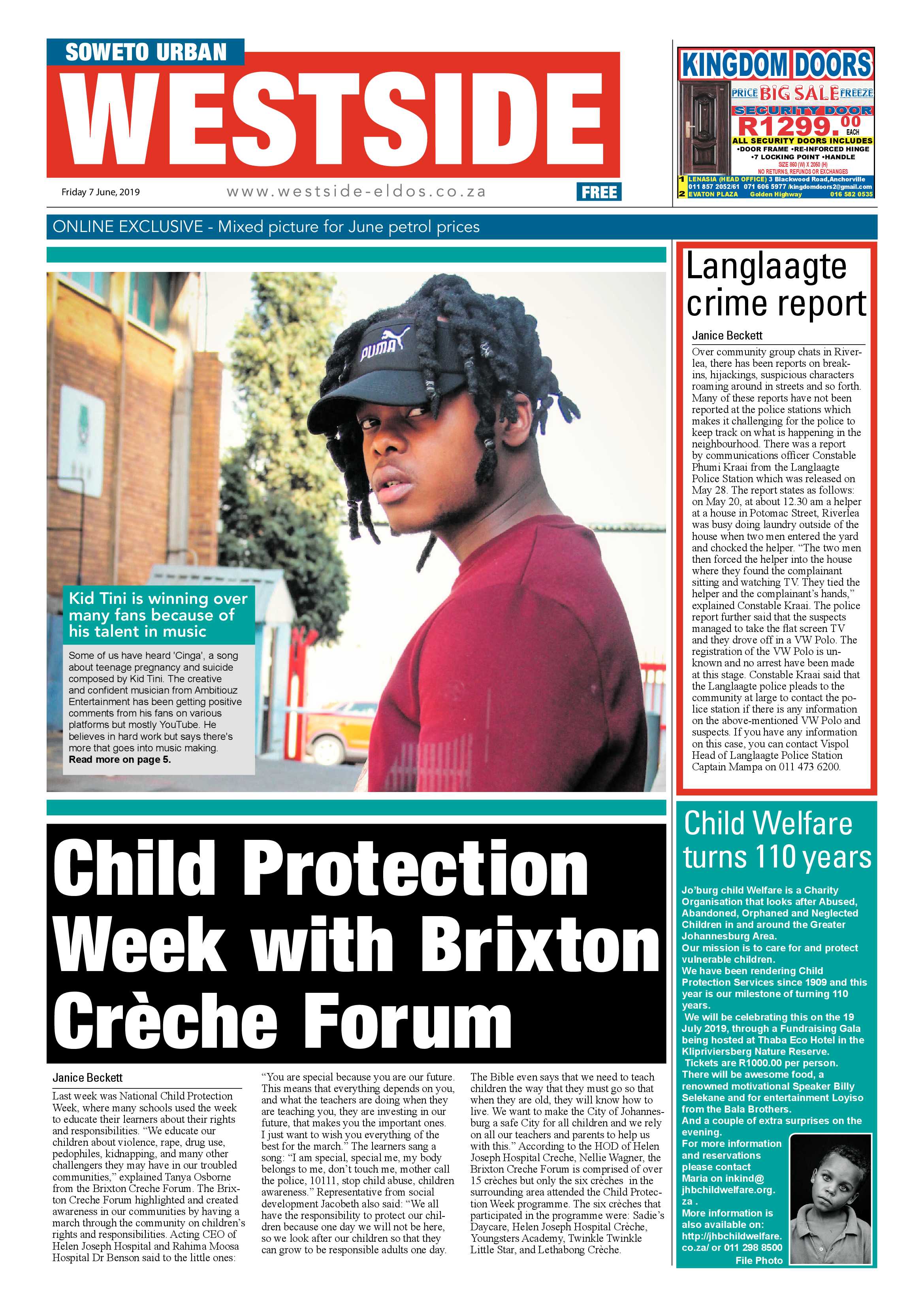 Westside News – June 07, 2019 page 1