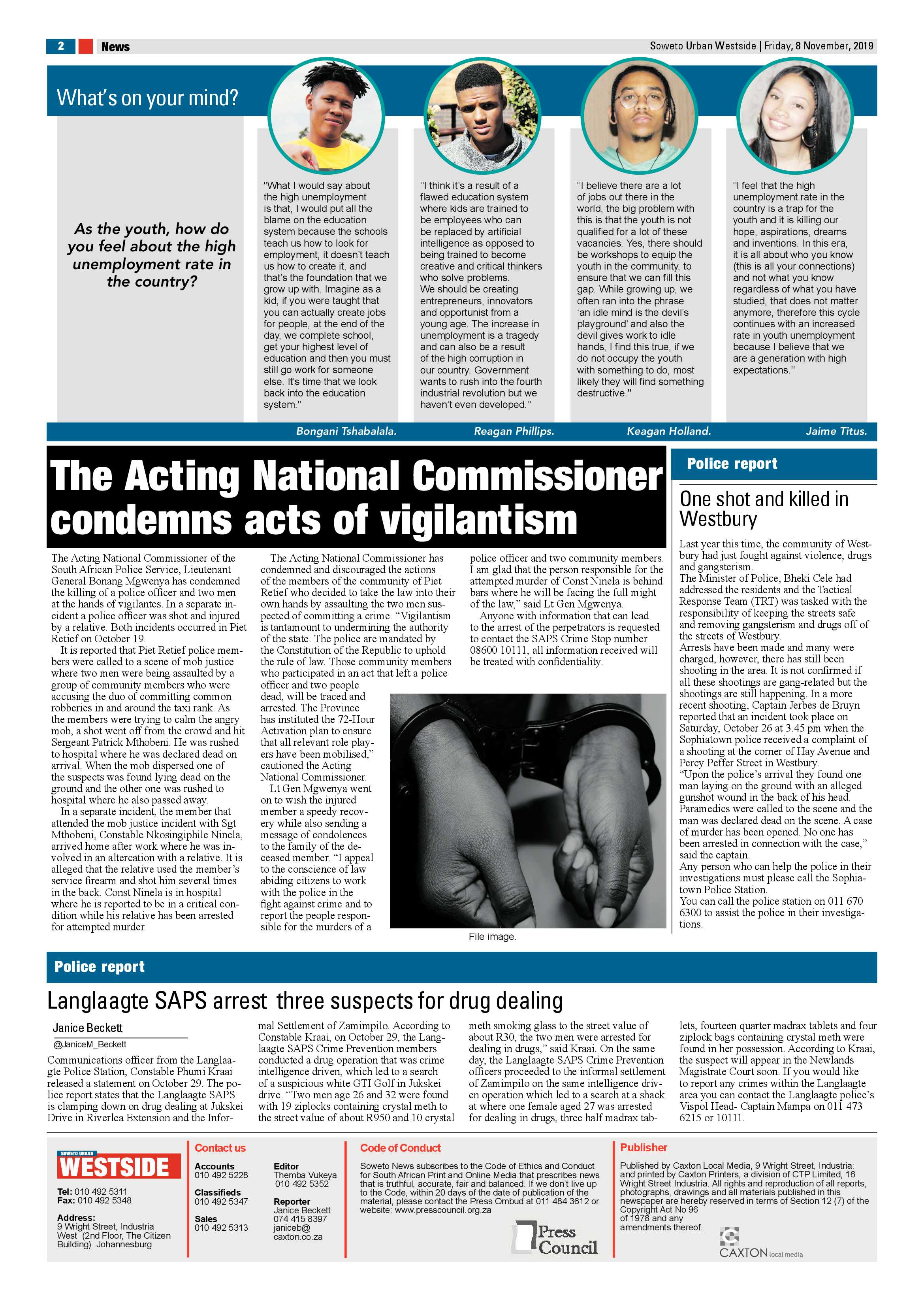 Westside News – November 08, 2019 page 2