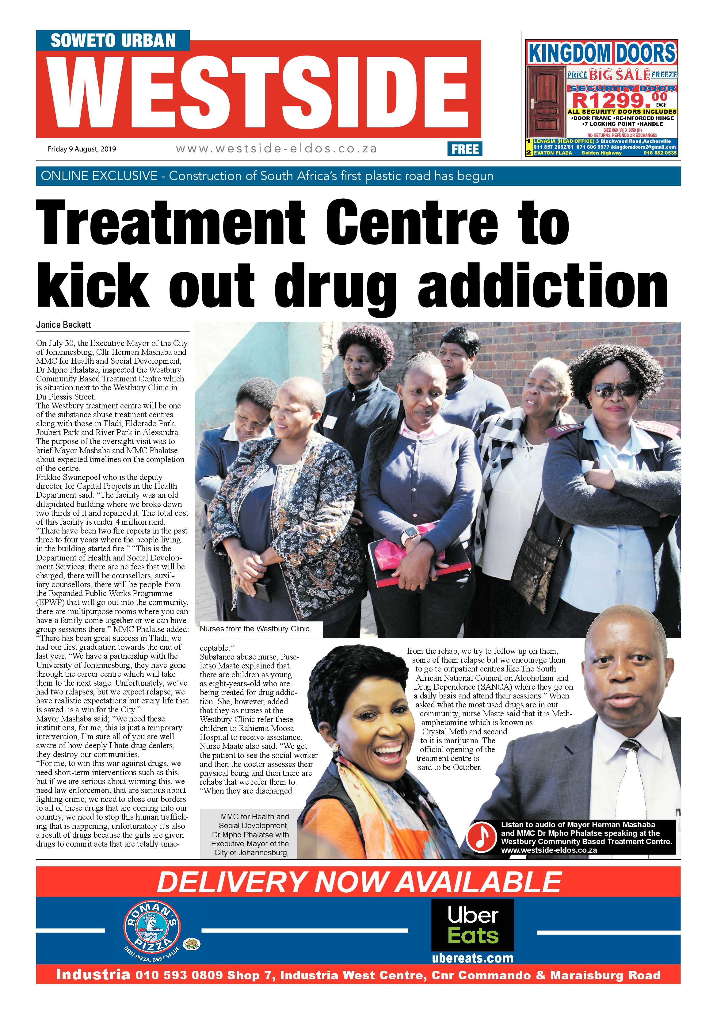 Westside News – August 9, 2019 page 1
