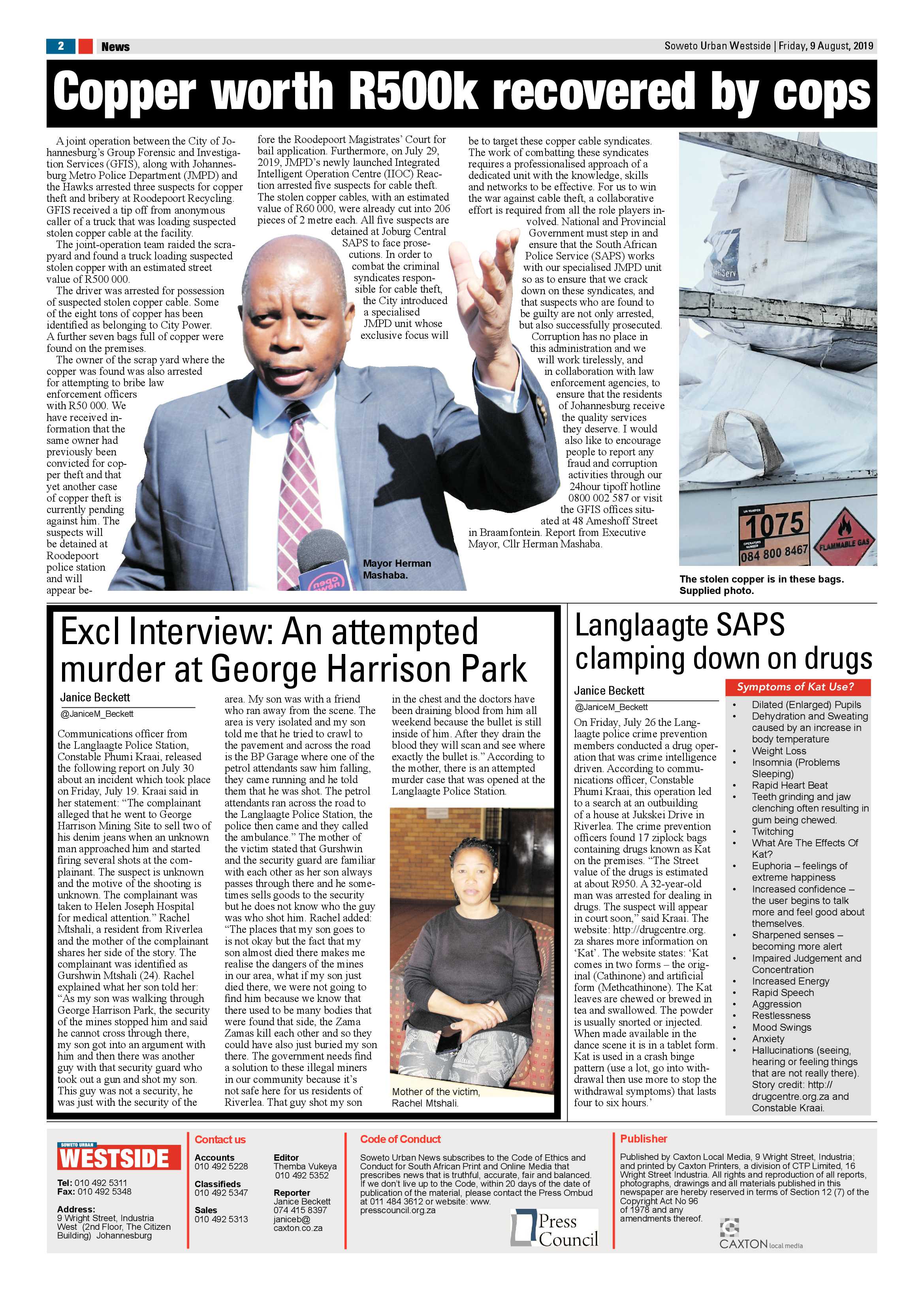 Westside News – August 9, 2019 page 2