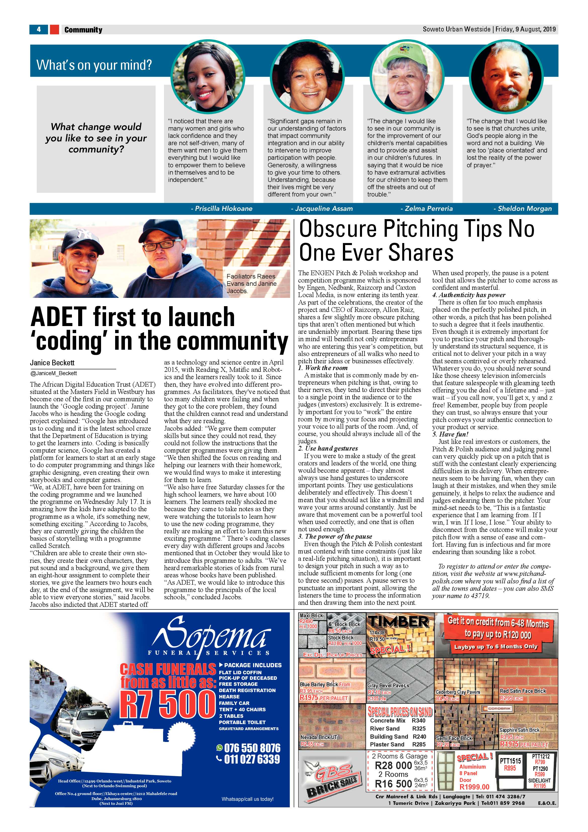 Westside News – August 9, 2019 page 4