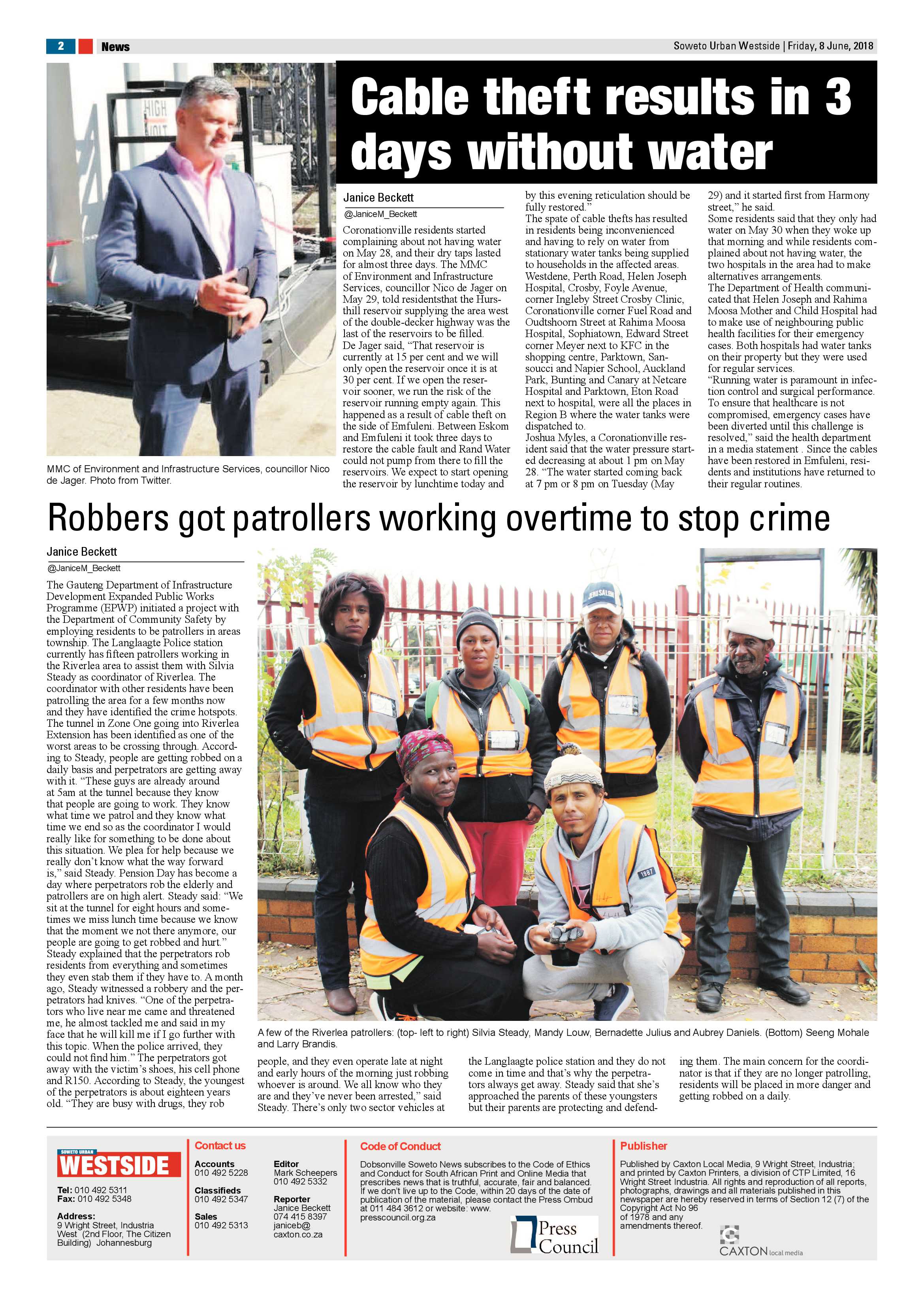 Westside – June 8, 2018 issue page 2