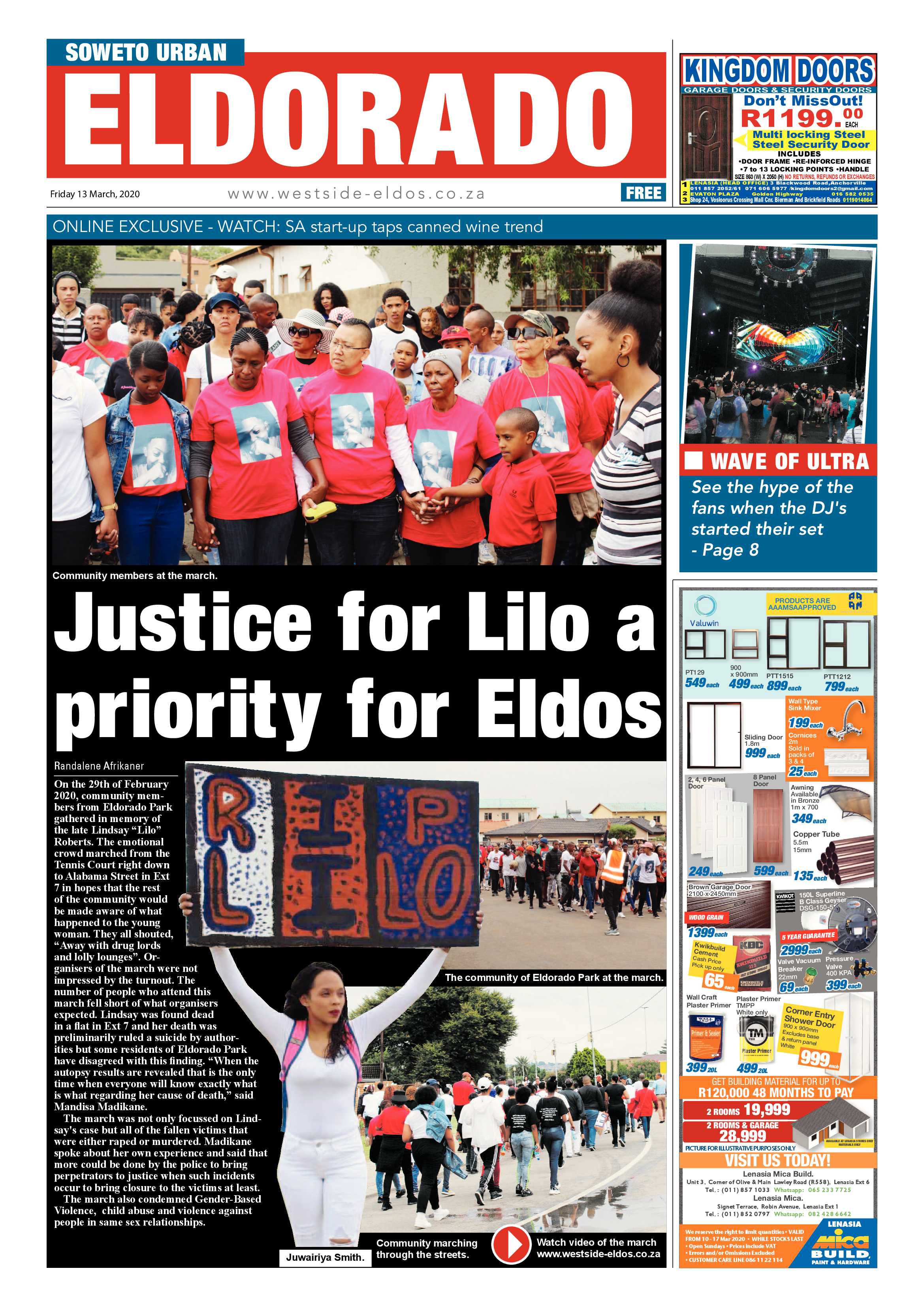 Eldos March 13 , 2020 page 1