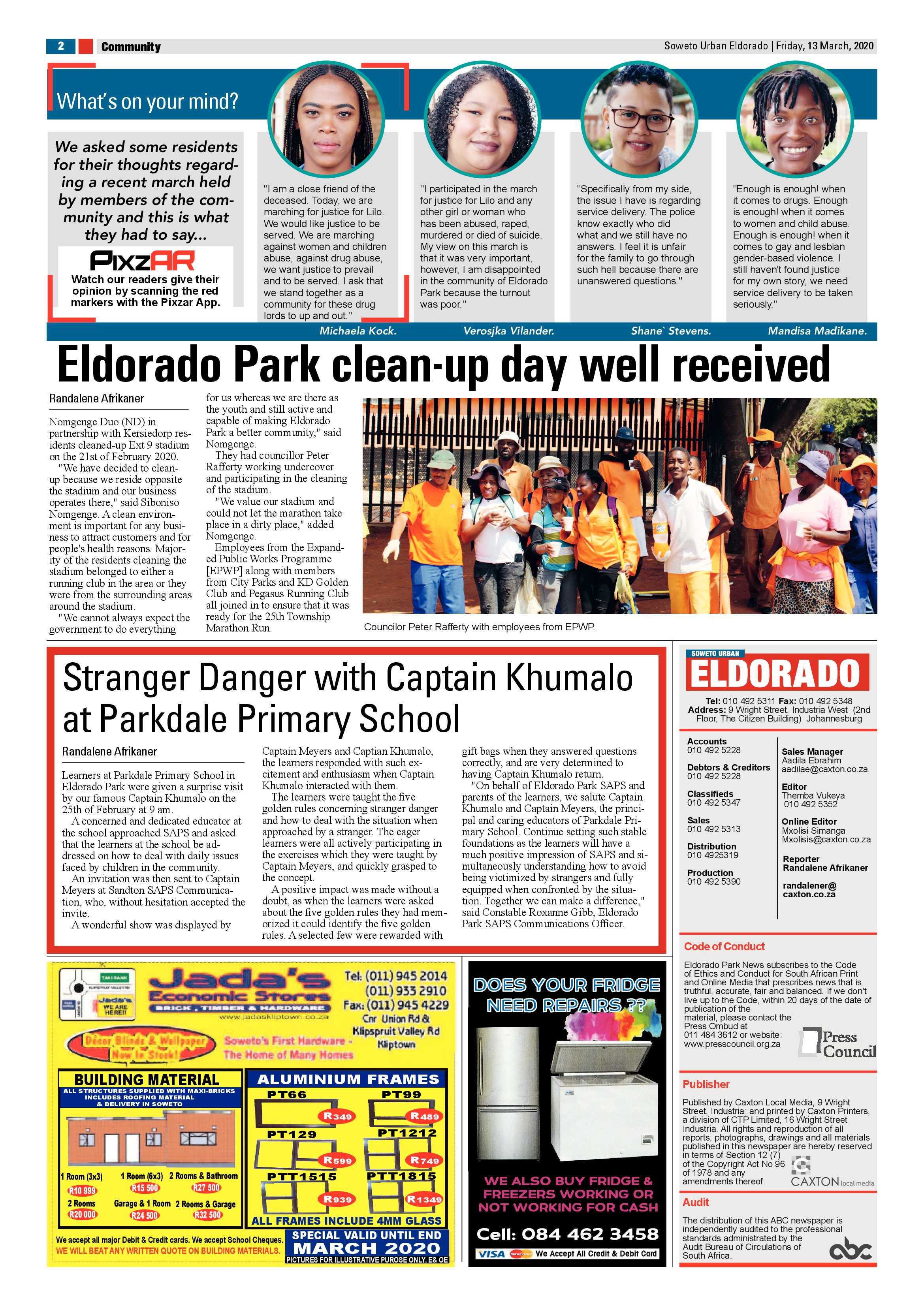 Eldos March 13 , 2020 page 2