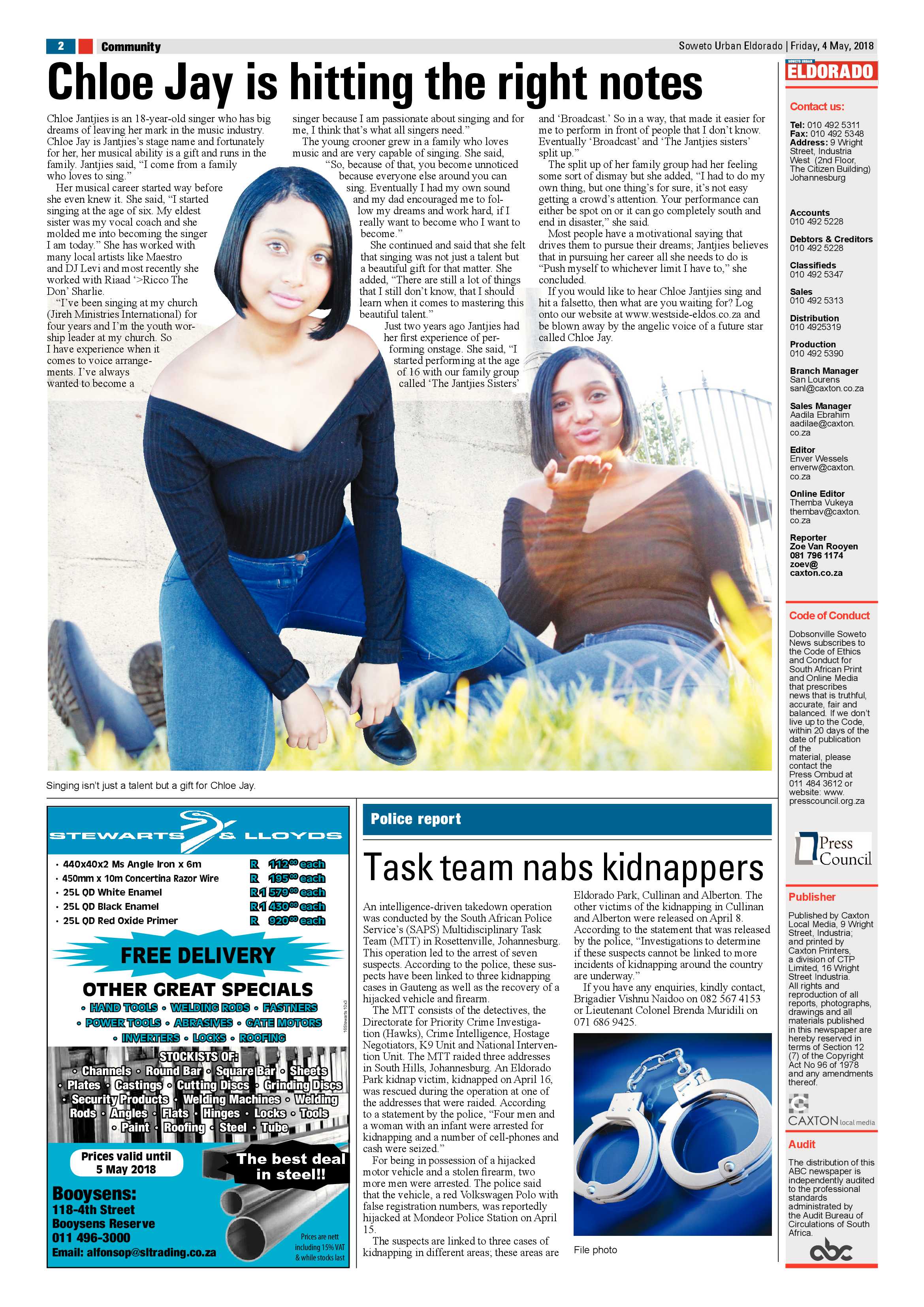 Eldorado Park – May 4, 2018 issue page 2
