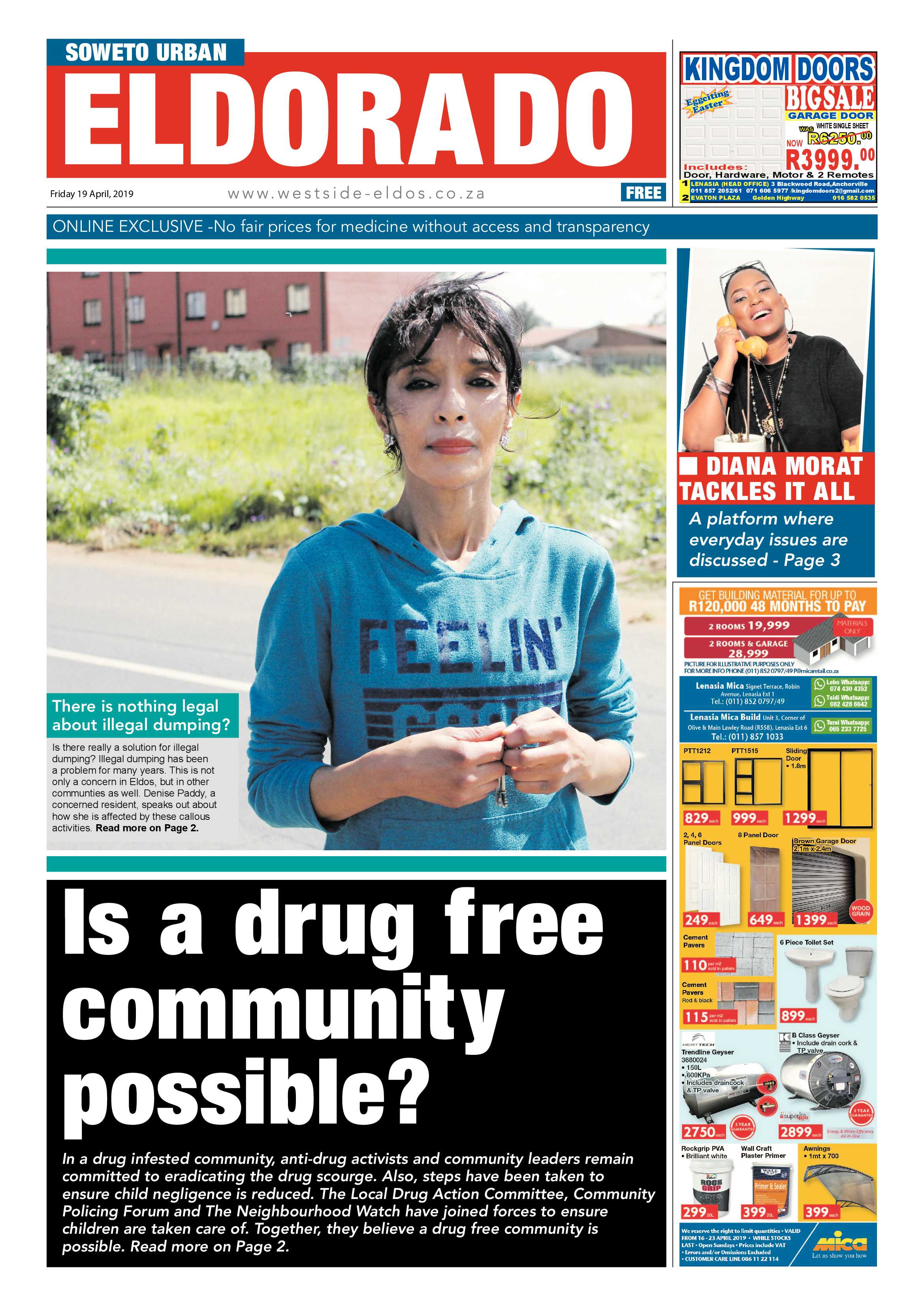 Eldorado News – April 19 , 2019 page 1