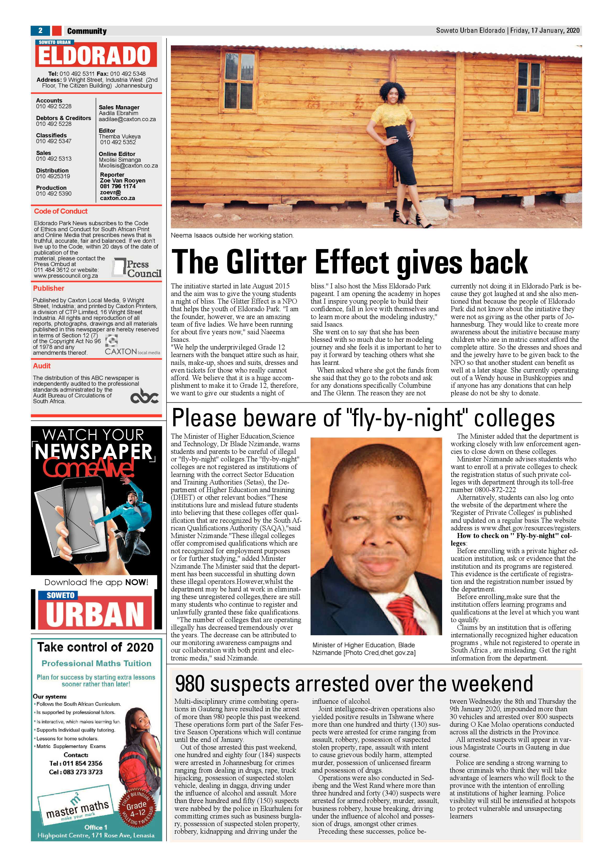 Eldos News – January 17, 2020 page 2