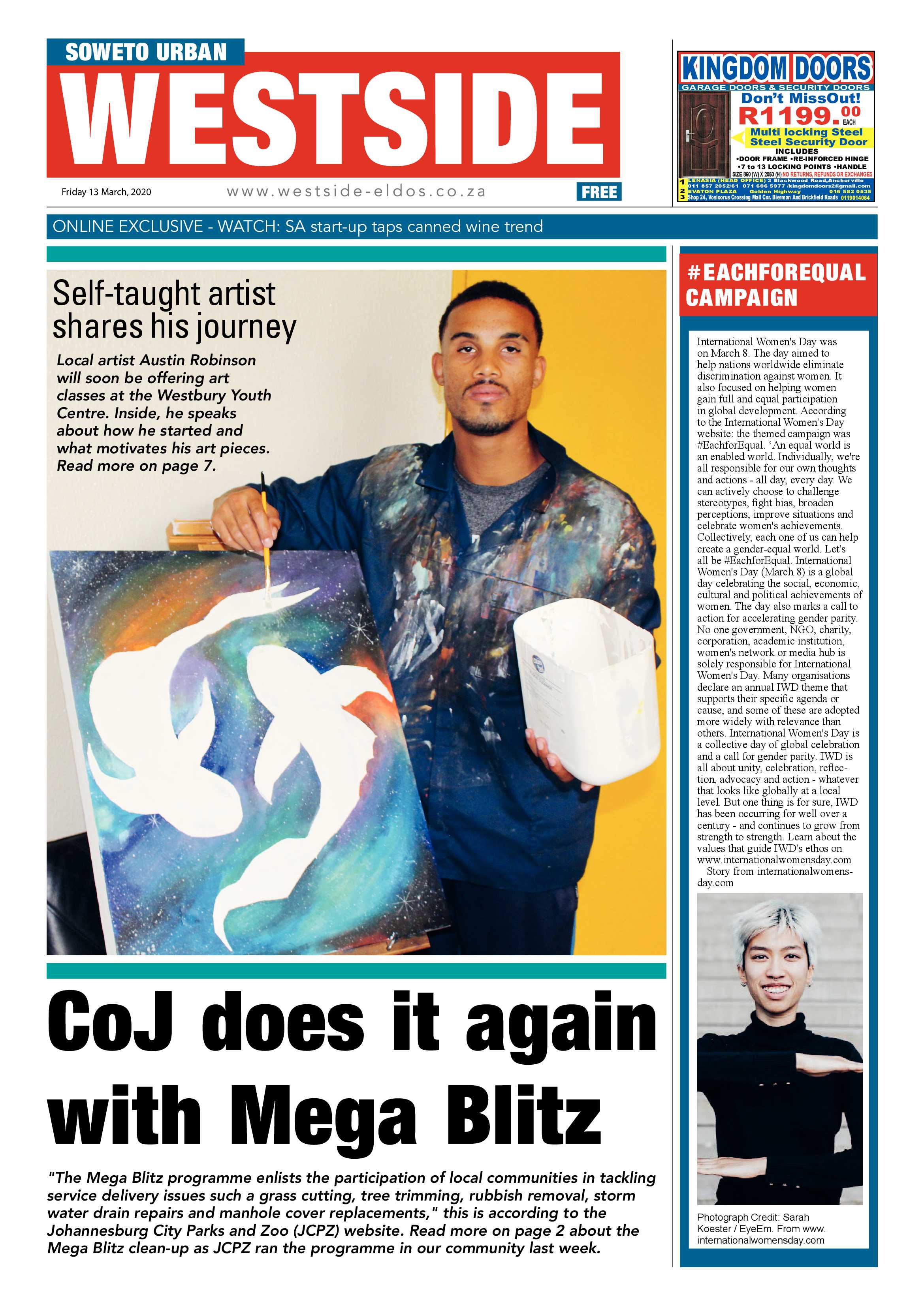Westside March 13 , 2020 page 1