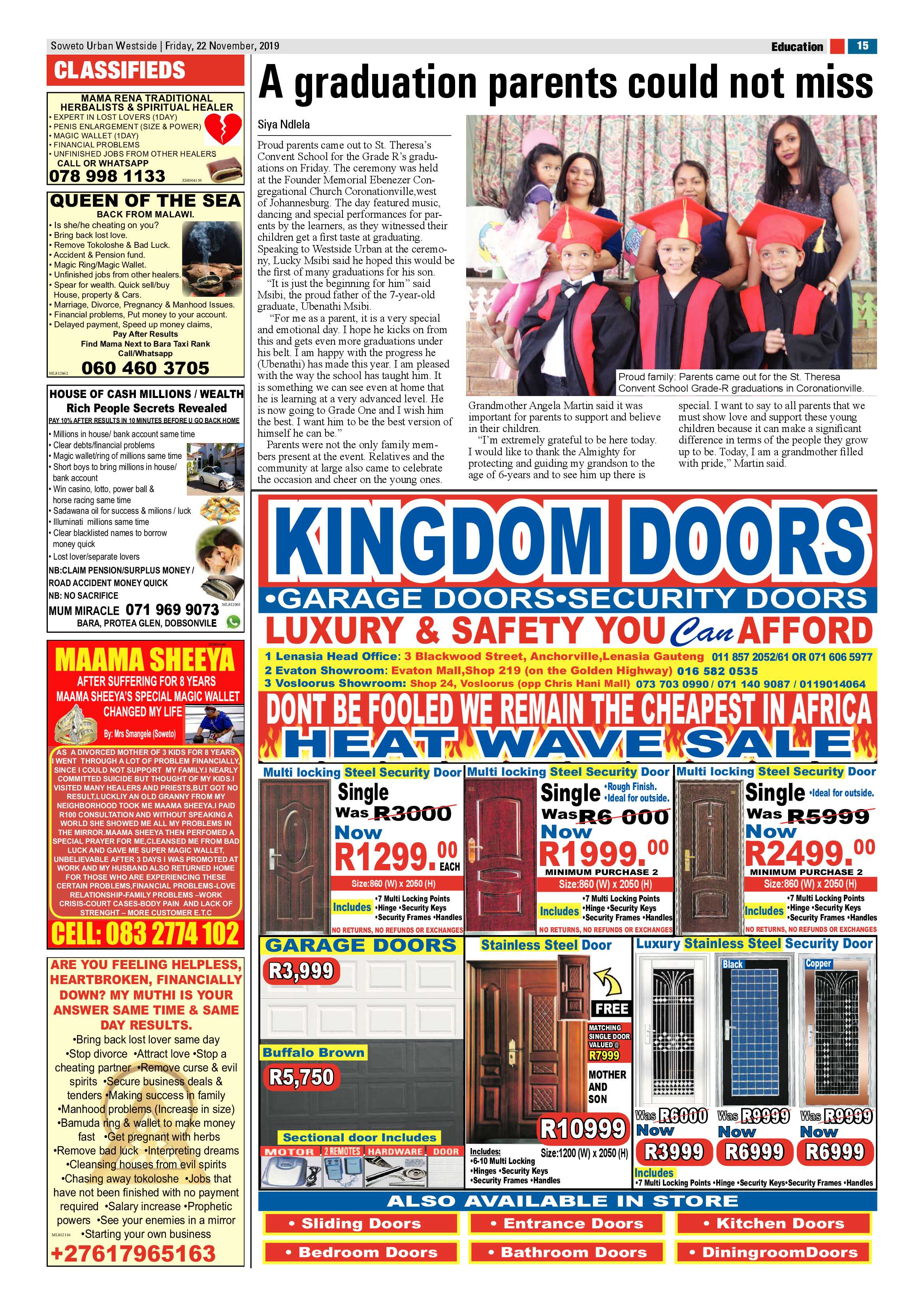 Westside News – November 22, 2019 page 15