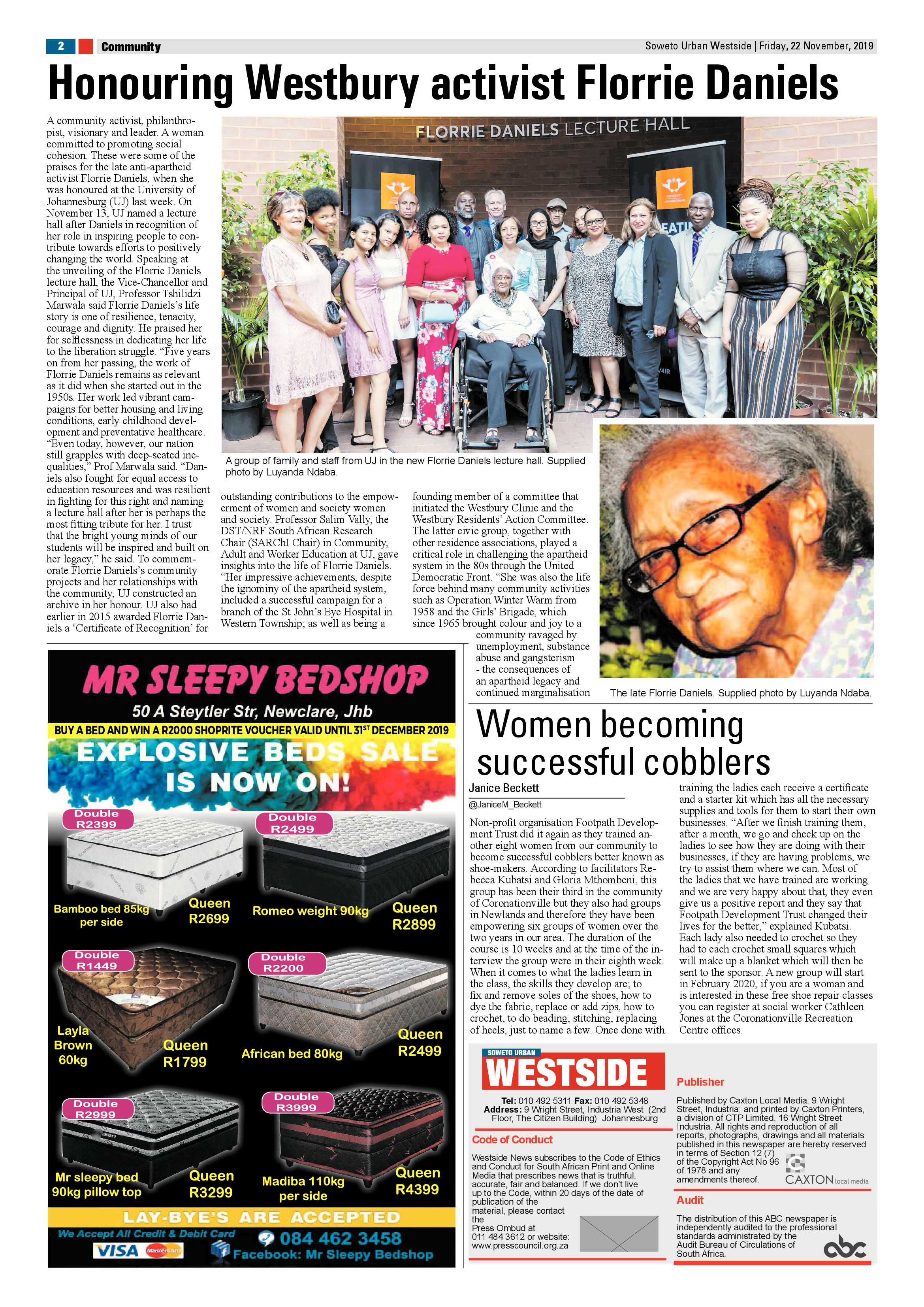 Westside News – November 22, 2019 page 2