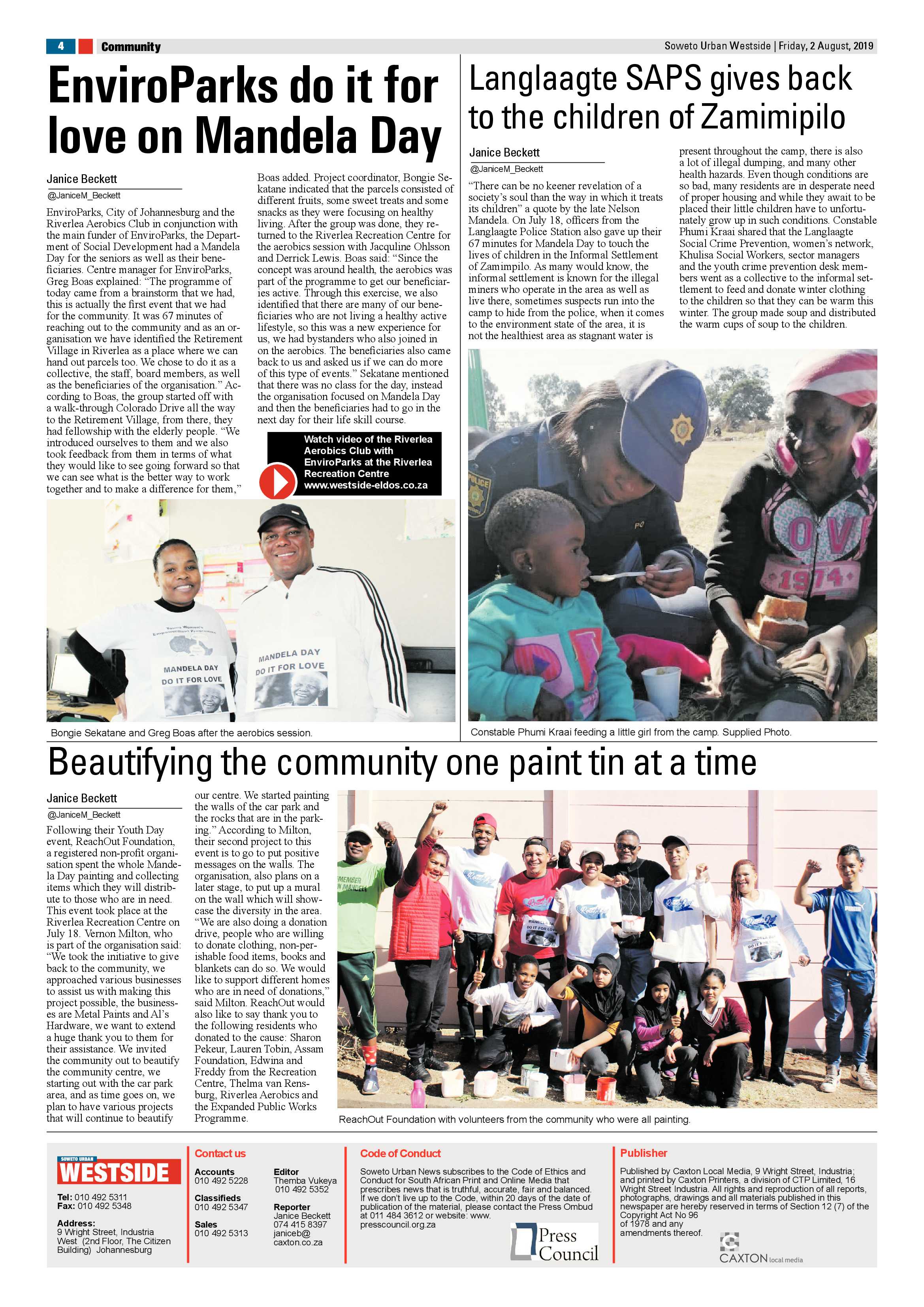 Westside News – August 2, 2019 page 4