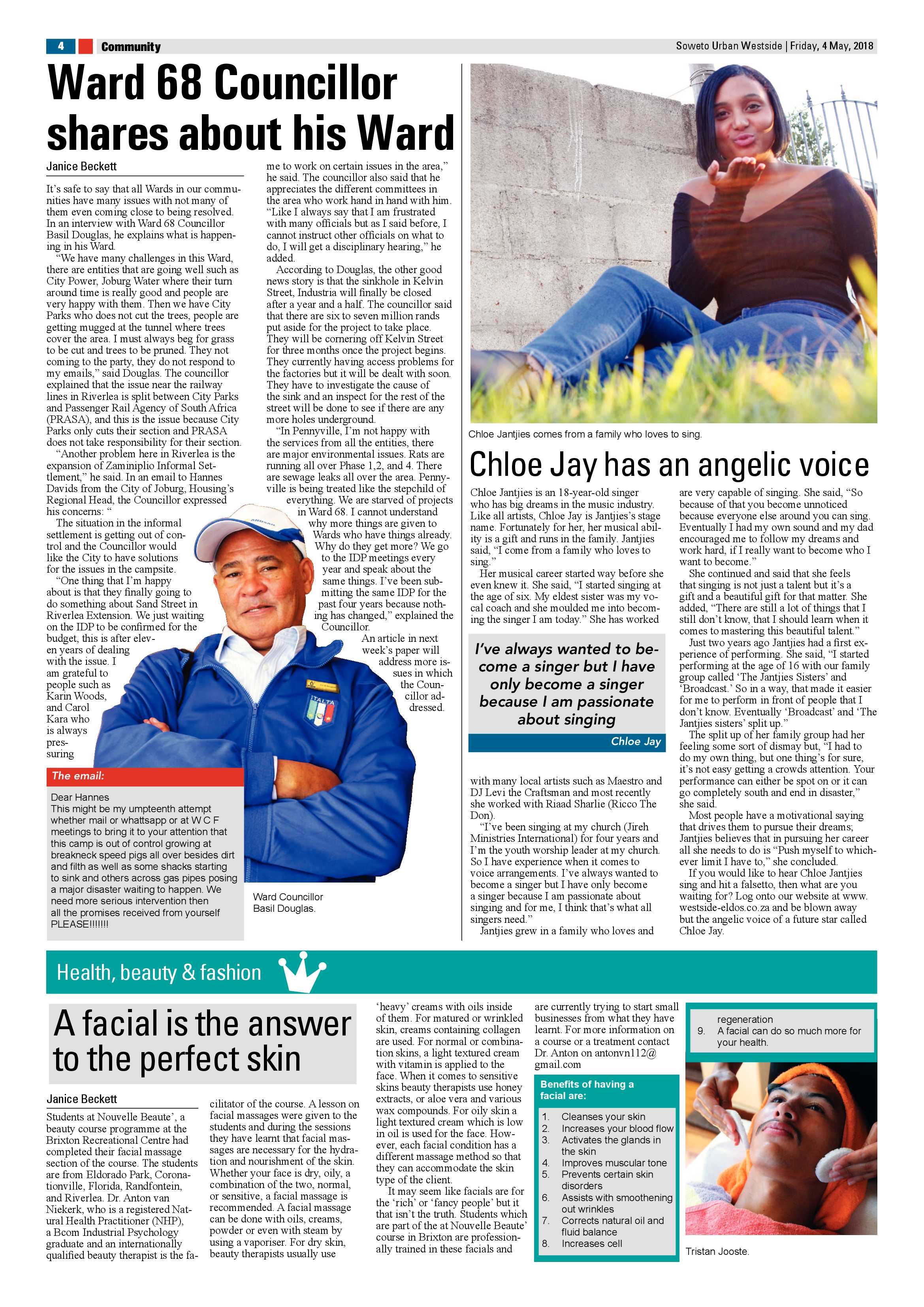 Westside – May 4, 2018 issue page 4