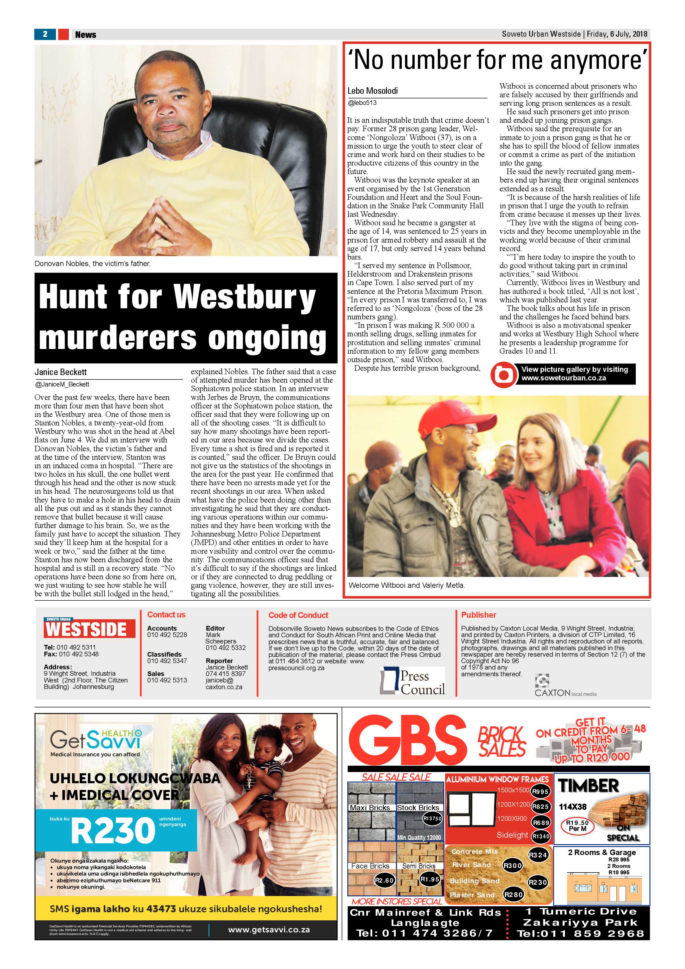Westside – July 6, 2018 issue page 2