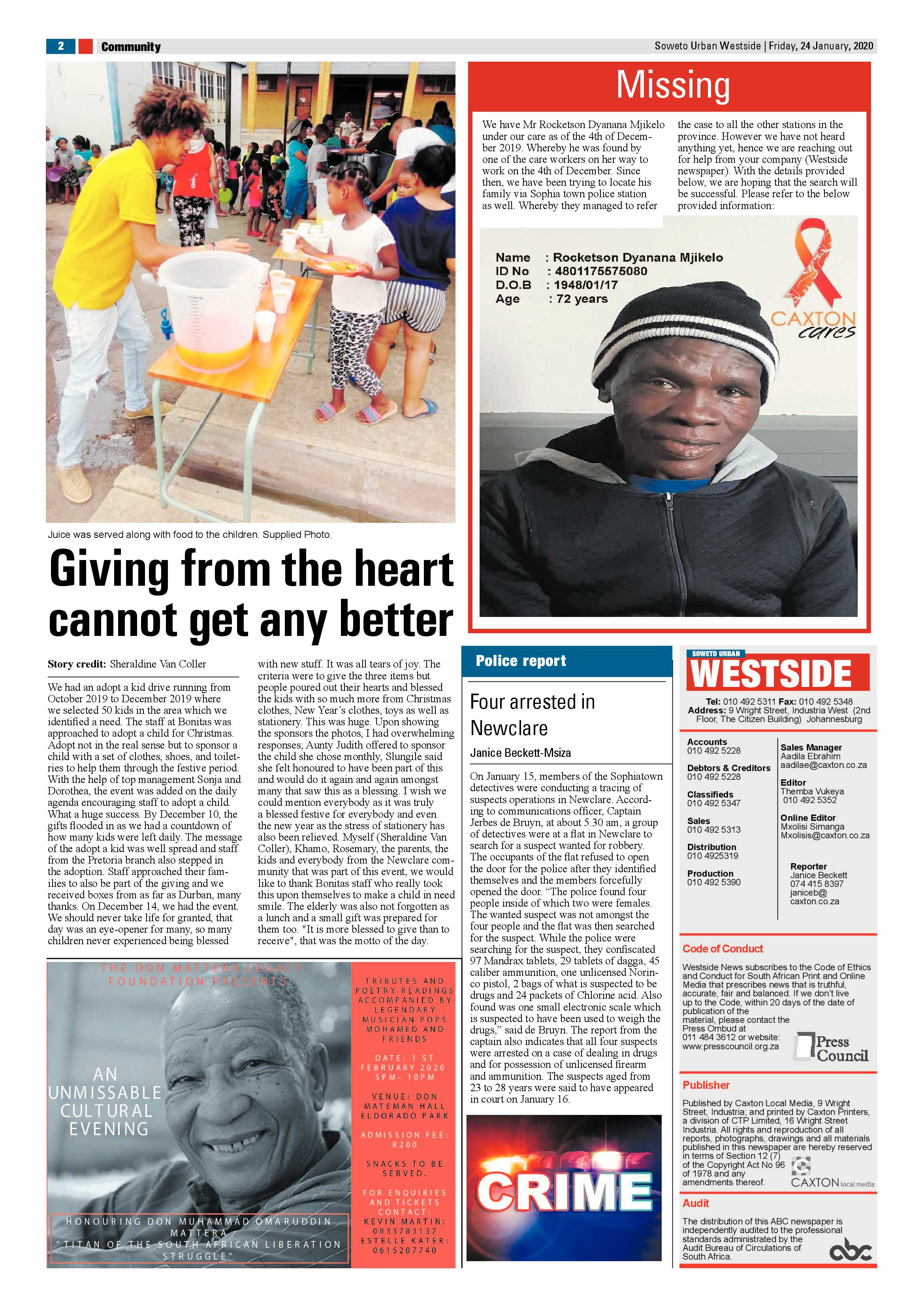 Westside News – January 24, 2020 page 2